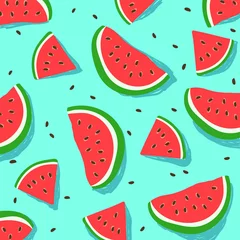 Behang Watermeloen watermeloenpatroon voor achtergrond EPS 10