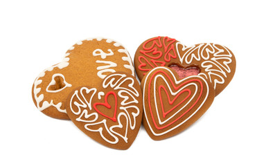 heart cookies isolated
