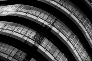 Fototapeta premium Corporate office building in Milan - detail in black and white tones.