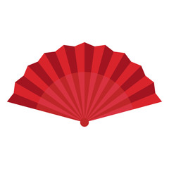 Vector illustration of a hand fan. Icon of fan for web design, printing and other. - obrazy, fototapety, plakaty