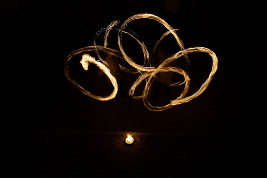 Fire trails that move in the dark