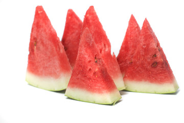 watermelon slices on a white background