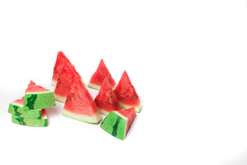 watermelon slices on a white background