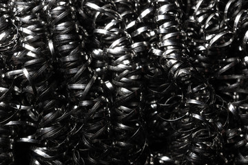 twisted spiral steel metal shavings