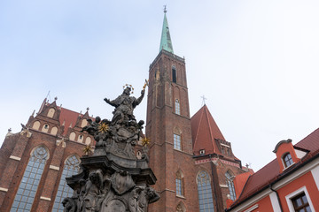 Fototapeta premium Old Historical Buildings on the streets in Wroclaw city, Poland