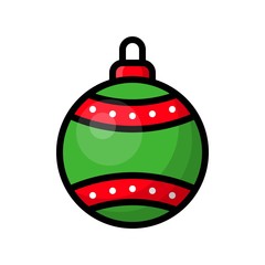 Cute Christmas ball, isolated on white background