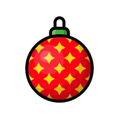 Cute Christmas ball, isolated on white background