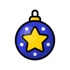 Cute Christmas ball, isolated on white background