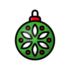 Cute Christmas ball, isolated on white background