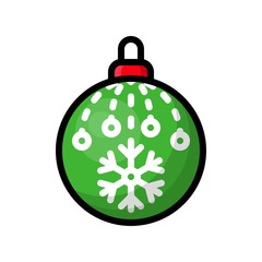 Obraz premium Cute Christmas ball, isolated on white background