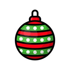 Cute Christmas ball, isolated on white background