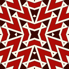 Surface pattern with repeated triangles. Seamless pattern with geometric ornament in tribal style. Ethnic motif.