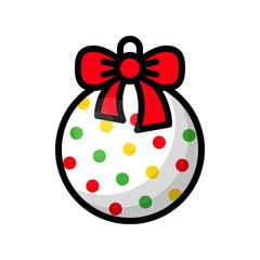 Cute Christmas ball, isolated on white background