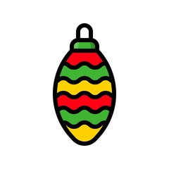 Cute Christmas ball, isolated on white background