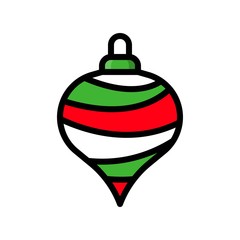 Cute Christmas ball, isolated on white background