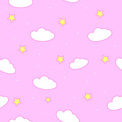 Fototapeta na wymiar adorable baby pink sky seamless pastel pattern