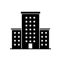 Building icon, logo isolated on white background. Skyscraper, office center, high-rise buildings
