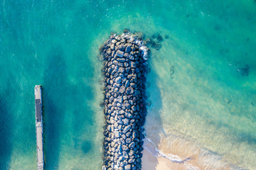 Top-Down view of boat Dock in Wailea, Maui, Hawai, United States 
