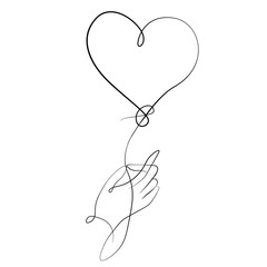 Heart Balloon Art Vector Illustration
