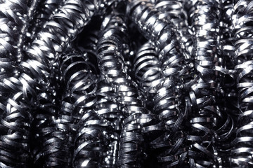 twisted spiral steel metal shavings