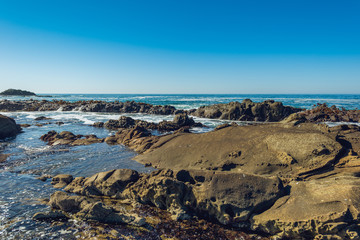 beautiful rugged pacific ocean coastline