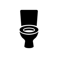 Toilet icon, logo isolated on white background. WC bathroom toilet