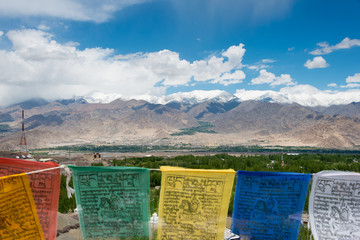 Ladakh, India - Jun 26 2019 - Beautiful scenic view from Stok Monastery in Ladakh, Jammu and...