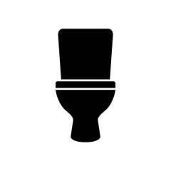 Toilet icon, logo isolated on white background. WC bathroom toilet