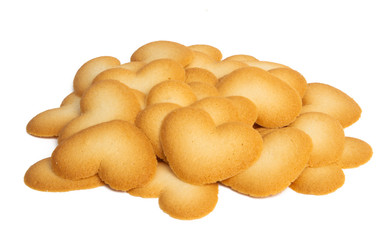 butter cookies hearts isolated