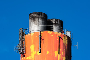 Industrial chimney close up