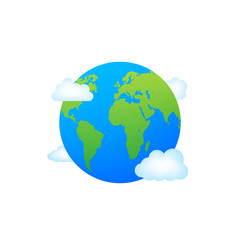 Earth globes isolated on white background. Flat planet Earth icon. Vector stock illustration.