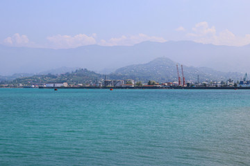 Cargo port on Black Sea in Batumi, Georgia