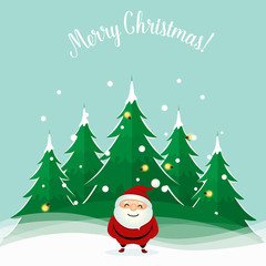 Santa Claus. Christmas background. Christmas Greeting Card. Vector illustration.