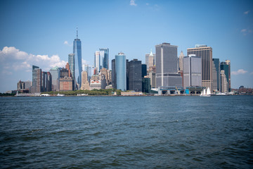 Lower Manhattan Skyline (from Governors Island) with Sailboat