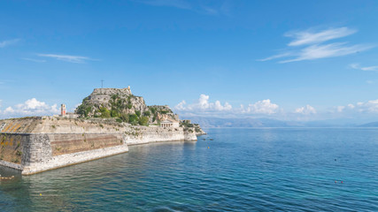 Vue du vieux fort de Corfou, Grèce.	