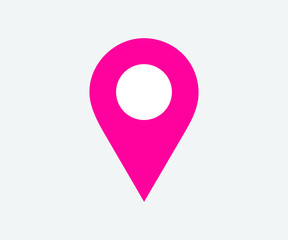 simple pink location pin symbol. eps 8 vector