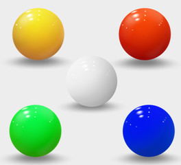 Realistic spheres isolated on white. Vector illustration.