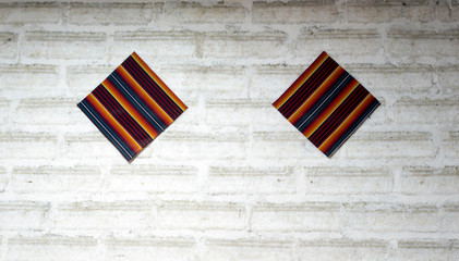 The typical Bolivian fabric on wall of salt
