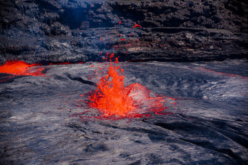 Lava jets out of Erta Ale lake
