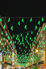 Obraz na płótnie Canvas Christmas decorations in Lisbon, street lighting, Portugal
