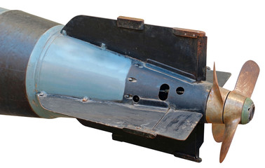 tail part of Torpedo isolated on white