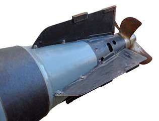 tail part of Torpedo isolated on white