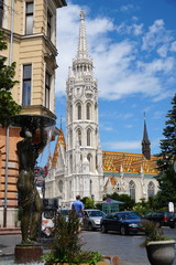 Naklejka premium Fountain close to Matthias Church