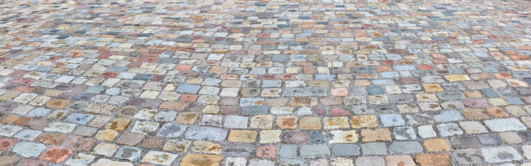 Obraz premium Nice coarse cobblestones in panorama format