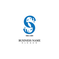 Obraz premium S letter water splash logo design template