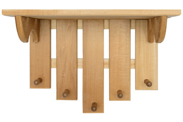 Brown wooden hanger with handmade shelf