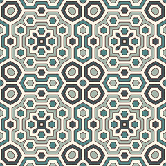 Honeycomb grid background. Outline repeated hexagon wallpaper. Seamless surface pattern with geometric ornament.