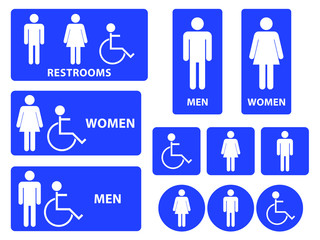 restroom signs. toilet gender icons illustration