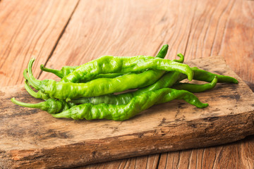 Fresh green pepper on the Board
