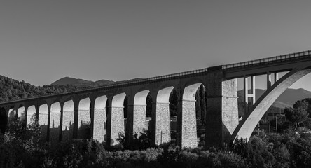Isernia, Molise, Italy.  Santo Spirito railway bridge. View
